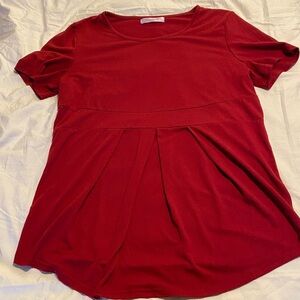 Red Short Sleeve Maternity Top
